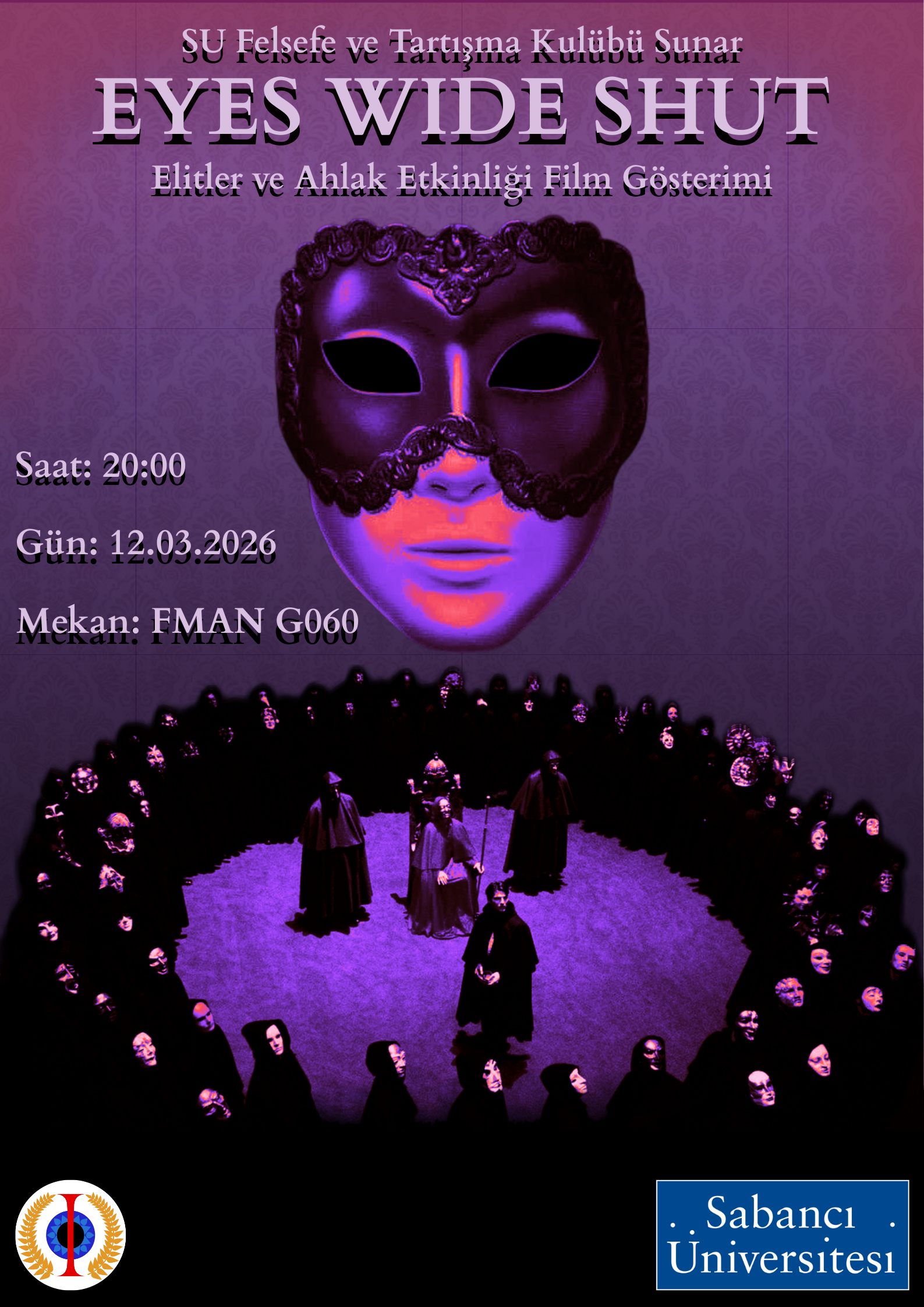 Poster for our screening of the movie 'Eyes Wide Shut'